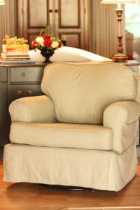 chair slipcover with tailored skirt