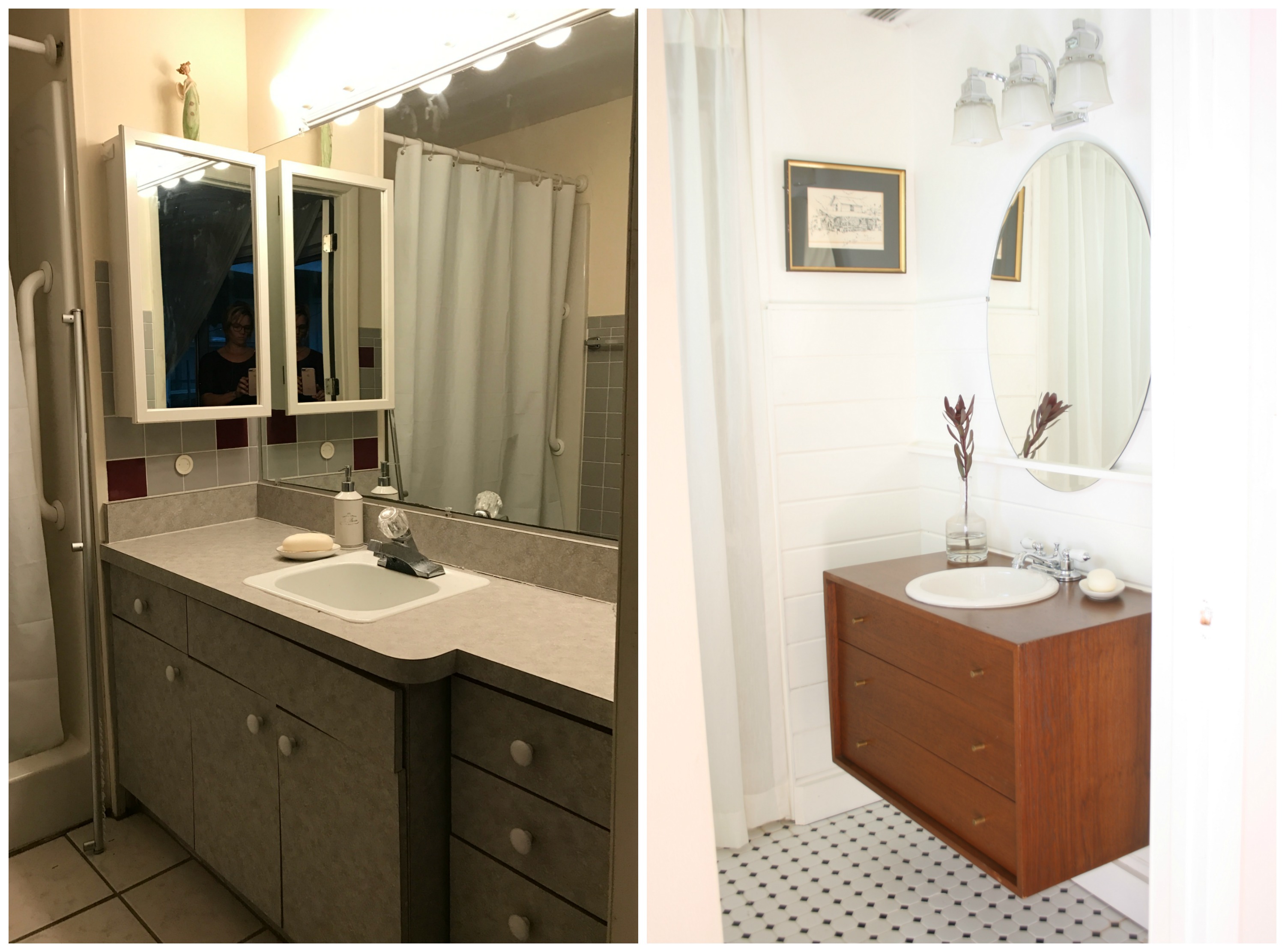 my black and white bathroom makeover