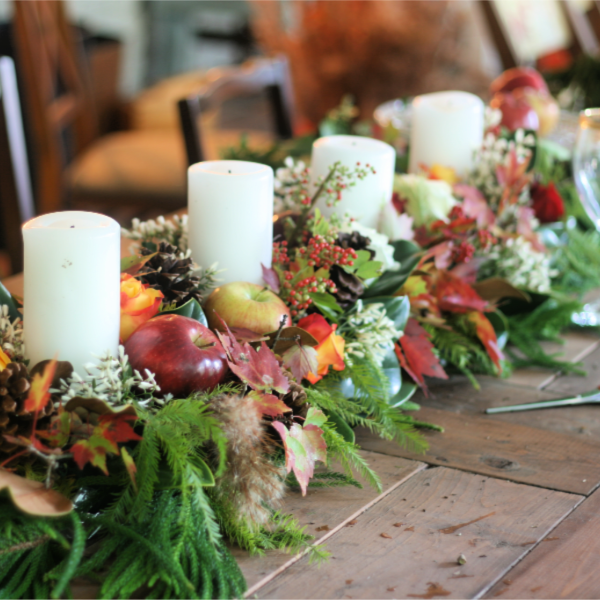 Thanksgiving centerpiece-how I create a centerpiece for my extra long table on a budget.
