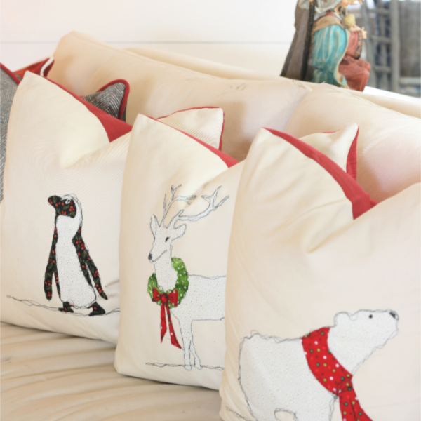 Twelve Days of Christmas Crafts, Day 8 – Appliquéd Christmas Pillows