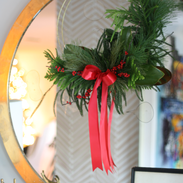 Twelve Days of Christmas Crafts, Day 6-lampshade wreath