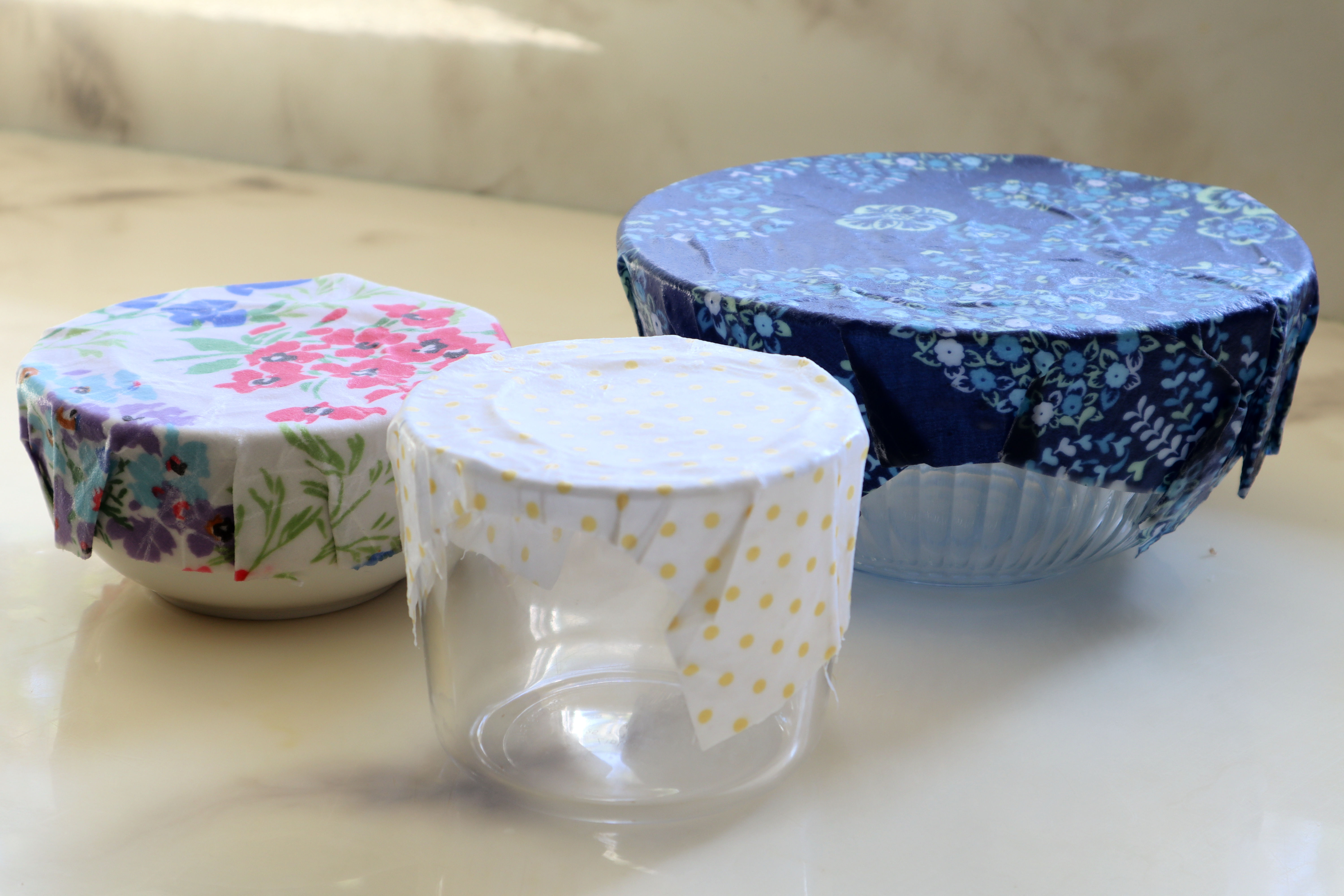 beeswax bowl covers and food wraps for a zero waste kitchen