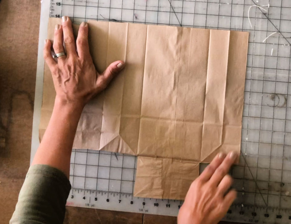 cut open a paper lunch bag