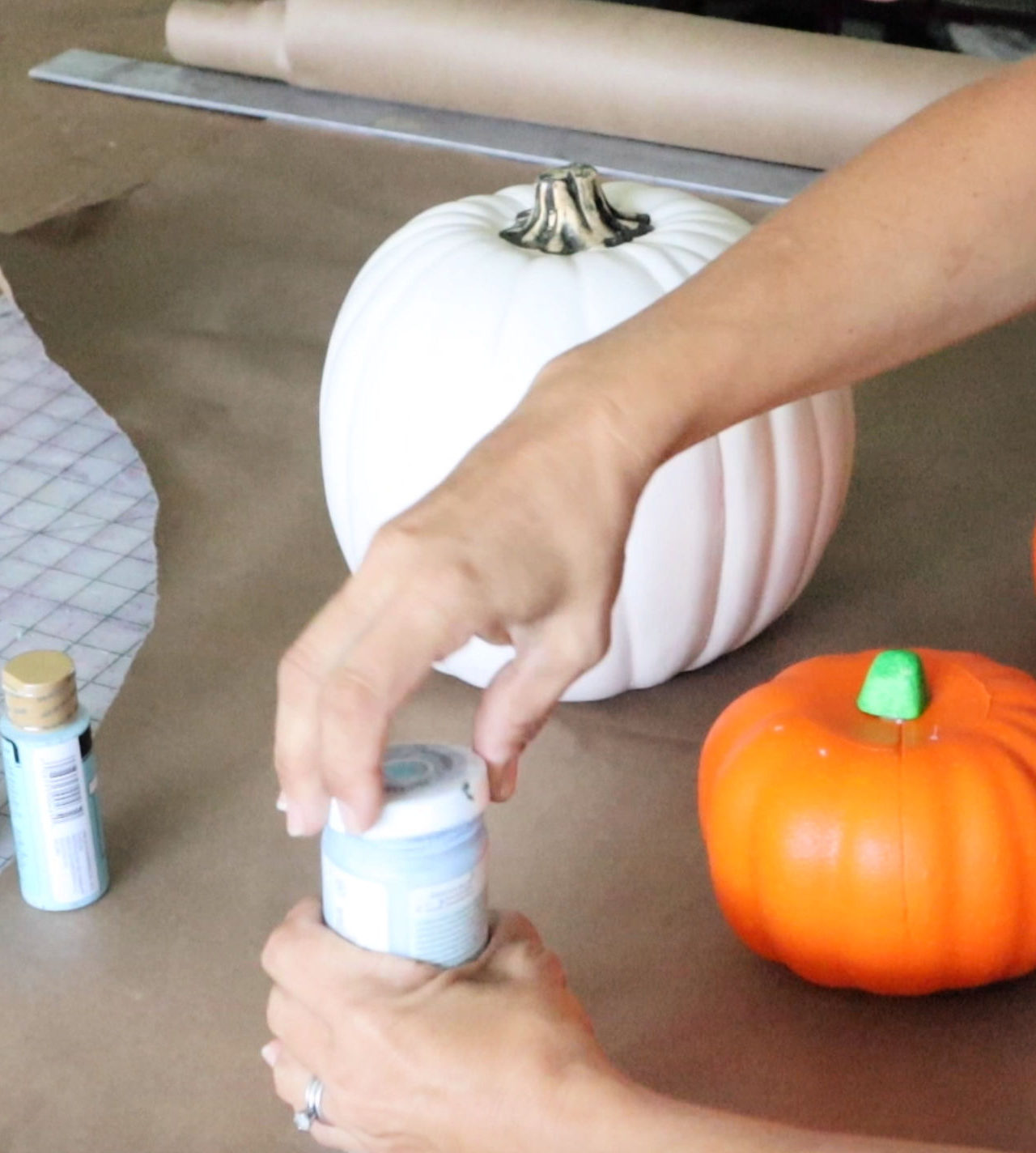 DIY hand-painted Chinoiserie Pumpkins from the Dollar Tree