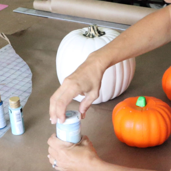 DIY hand-painted Chinoiserie Pumpkins from the Dollar Tree
