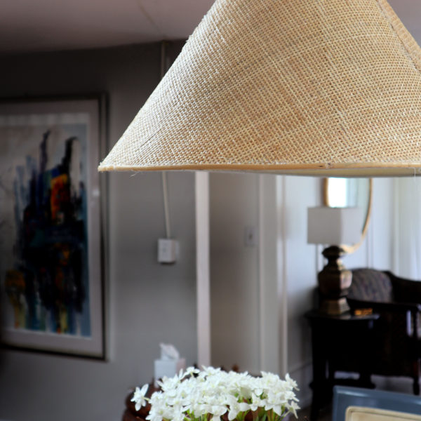 How to cover a lampshade with cane.