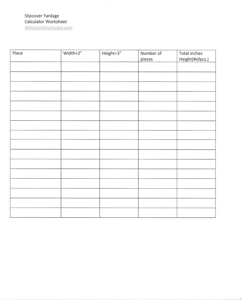 yardage calculator • mimzy & company